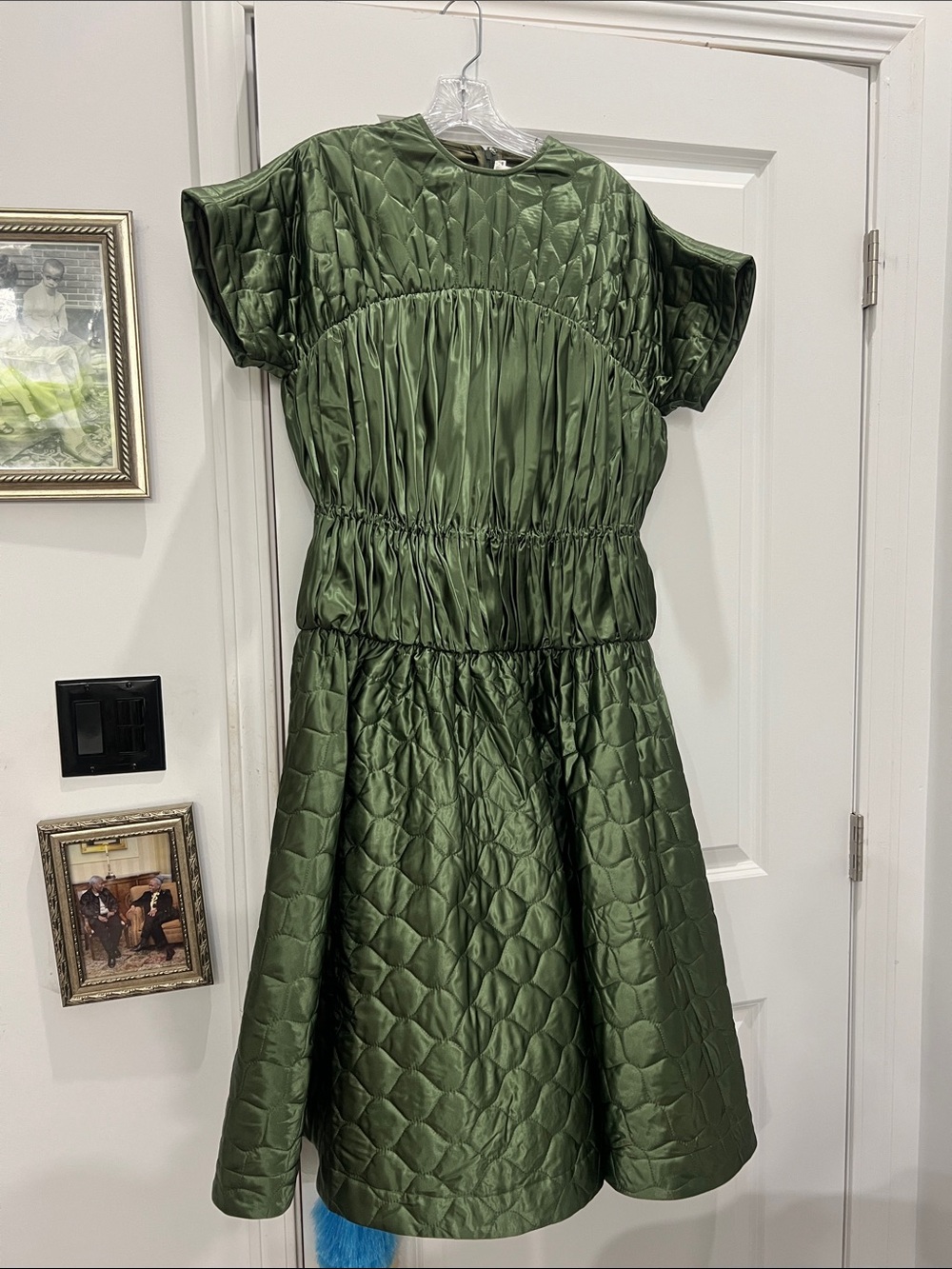Noir Kei Ninomiya Quilted Olive Green Dress